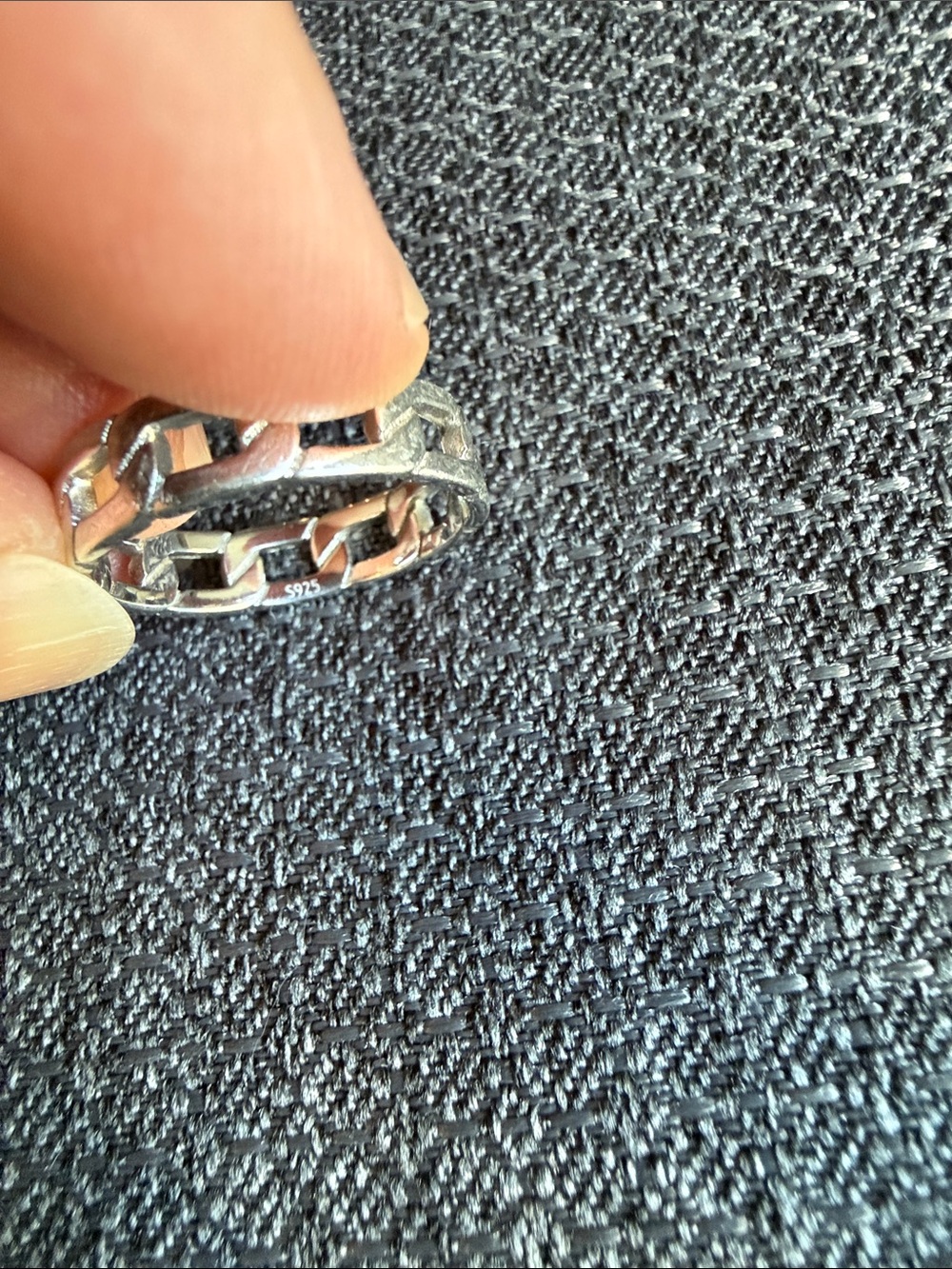 Link Chain Sterling Silver Band Ring - Picture 3 of 5